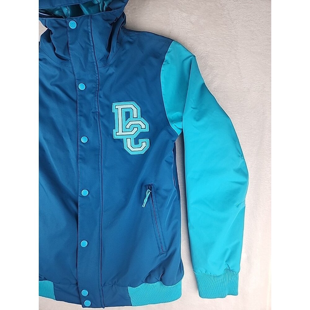 DC Shoes Snowboarding Varsity Jacket Womens L 10K Waterproof Winter Teal/Blue - Picture 3 of 16